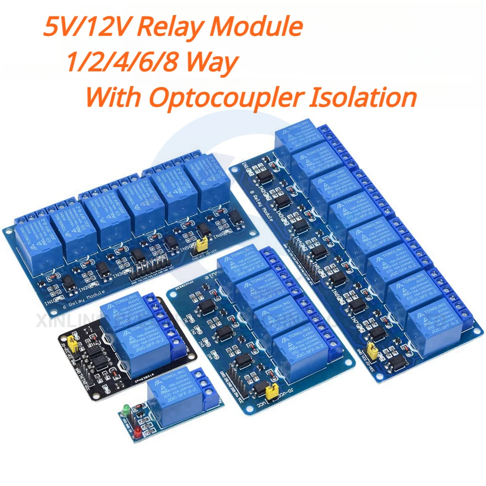 Relay Module 4 Channel - 5/12V 1/2/4/6/8 Channel Relay Module With