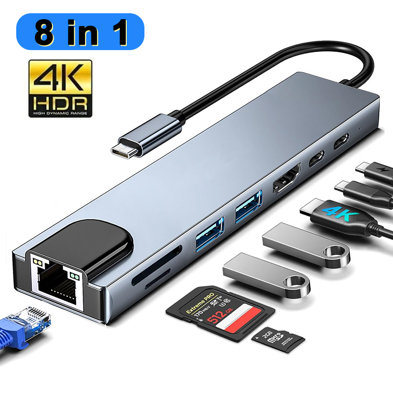 8 In 1 USB Type C Hub for MacB - Sd Card Module 评论和价格