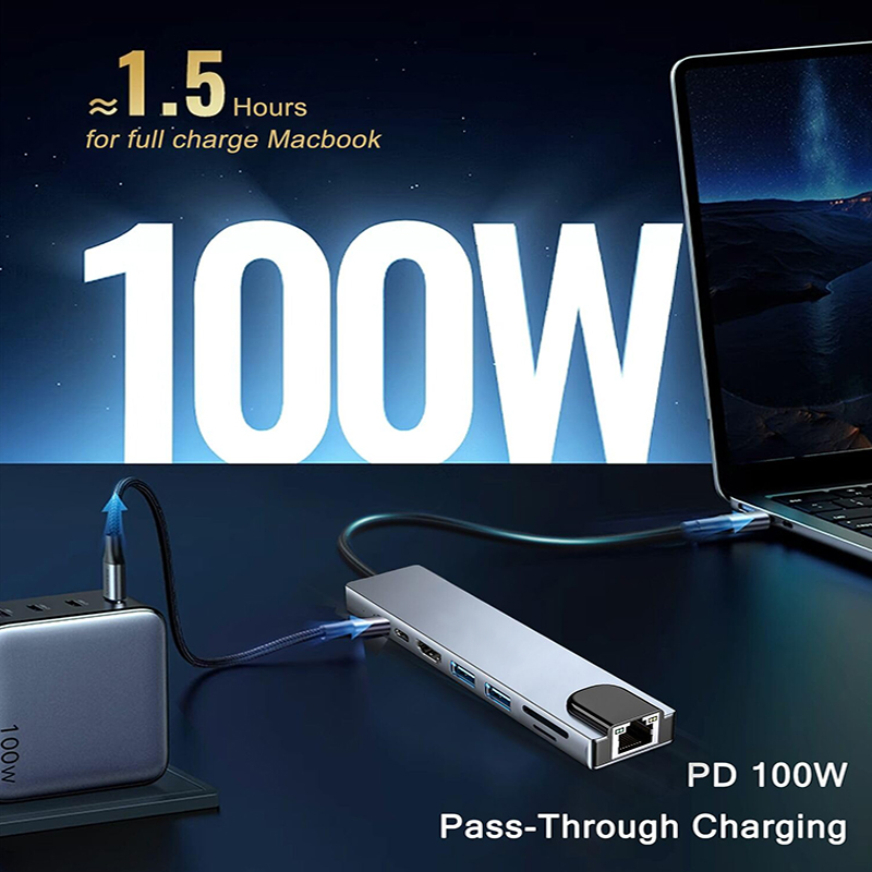 8 In 1 USB Type C Hub for MacB - Sd Card Module 评论和价格