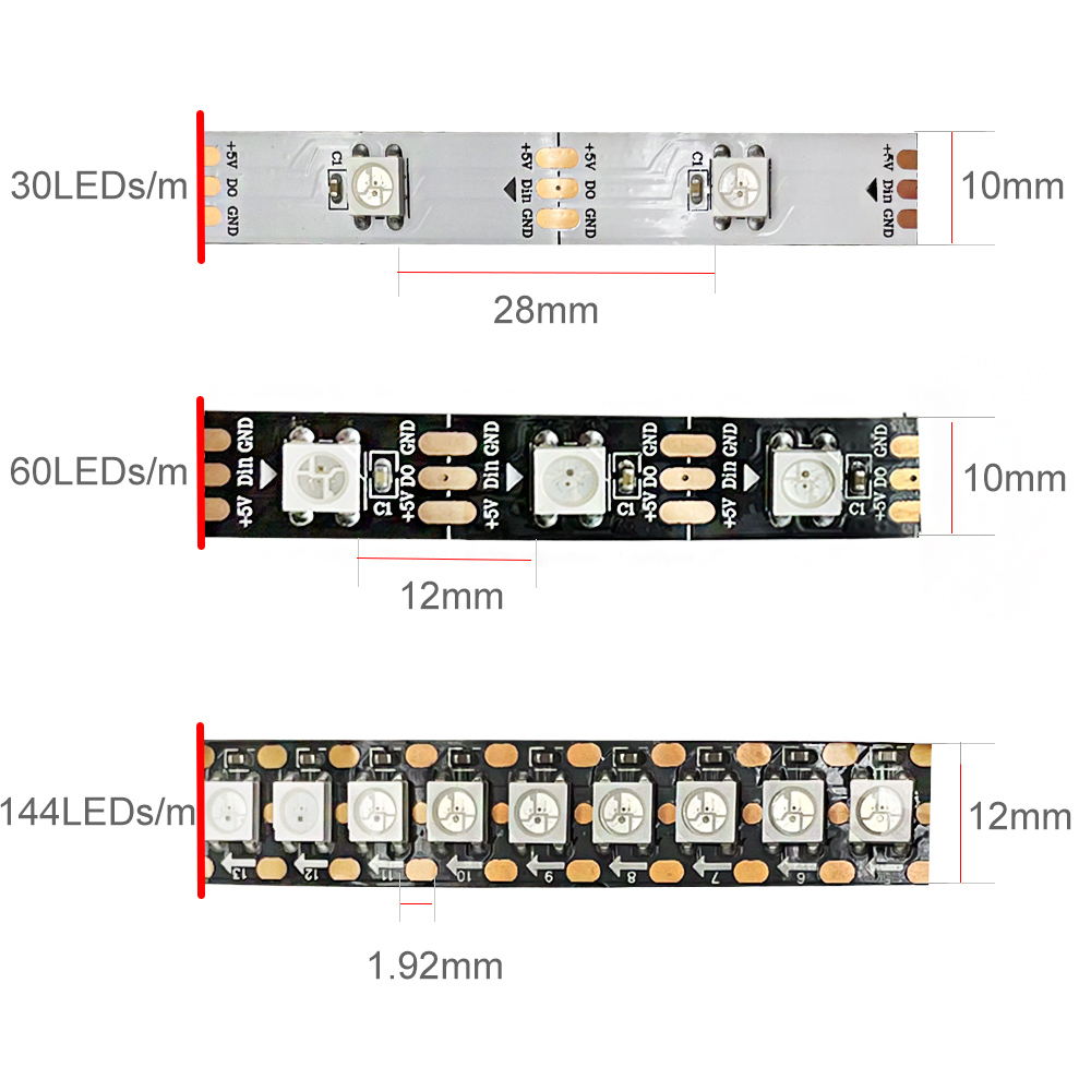 DC5V WS2812B 5m/Roll 30/60/144 - Ws2812B Strip 5V 评论和价格
