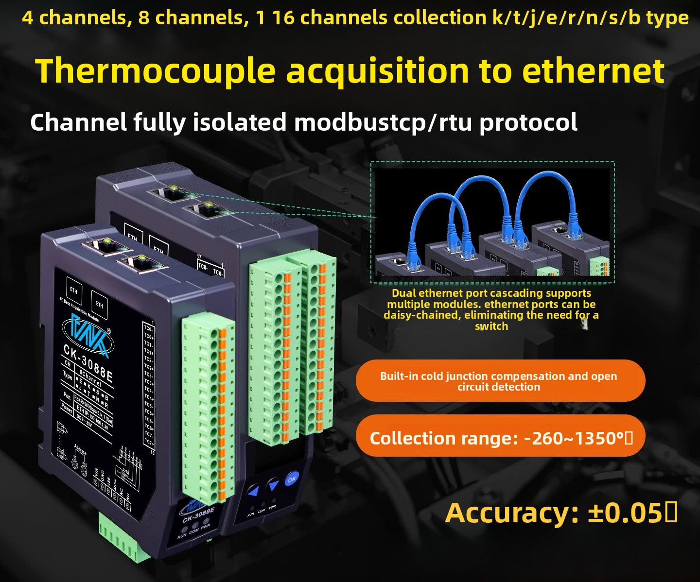 apply to 8CH Fully Isolated K- - Thermocouple Module K Type 评论和价格