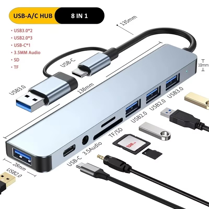 Type C Hub USB Splitter 8 In 1 - Sd Card Module 评论和价格