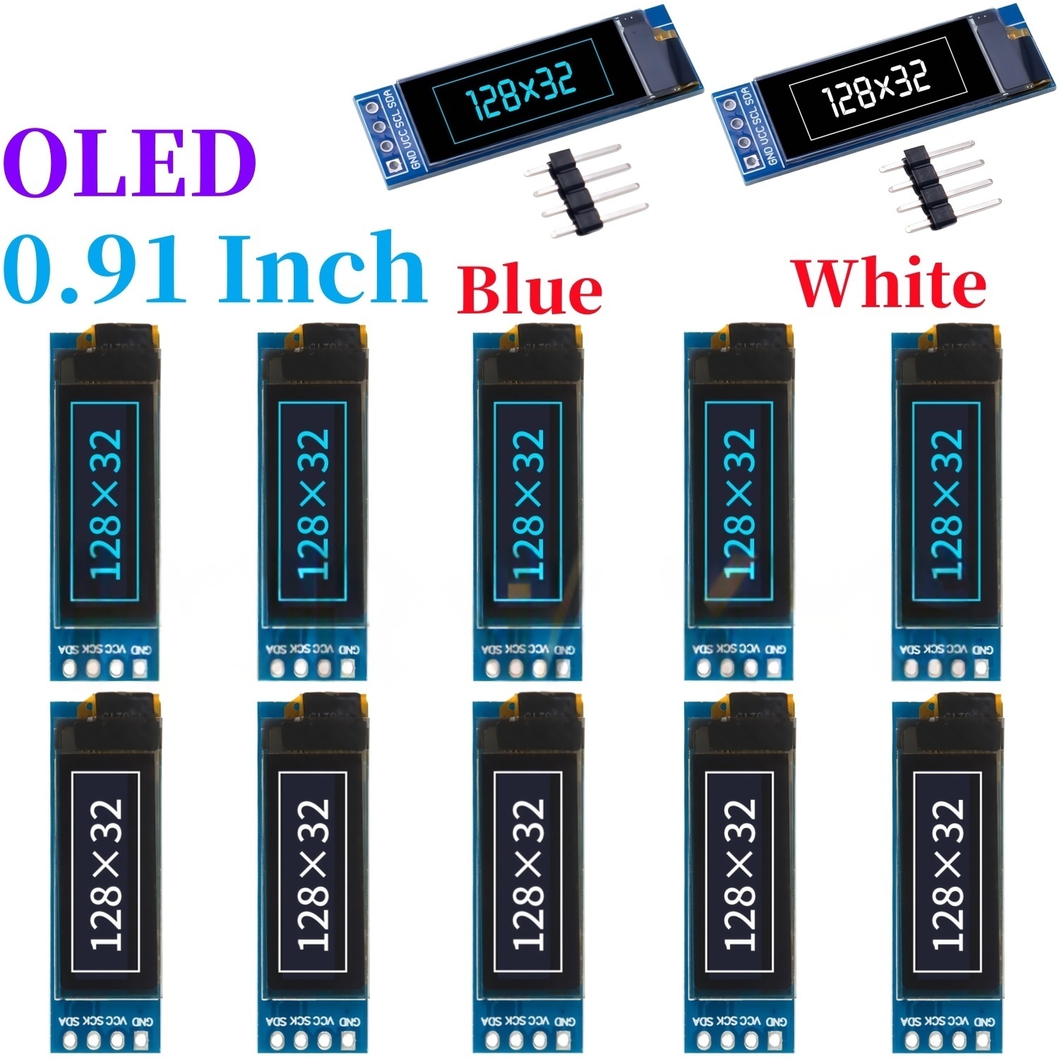 0.91 Inch 128x32 IIC I2C White - Ssd1306 评论和价格