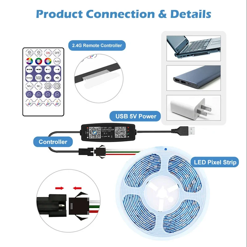 WS2812B Controller Bluetooth M - Ws2812B Strip 5V 评论和价格