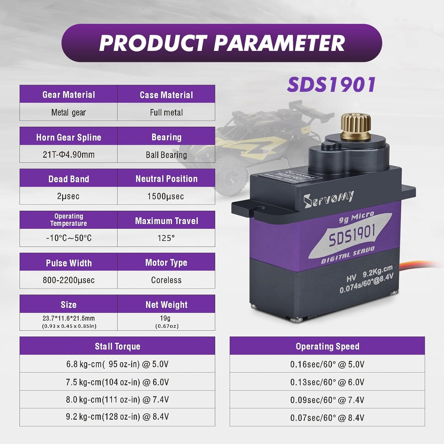 SERVOMY-SDS1901 Digital 9G Mic - Servo Sg90 评论和价格