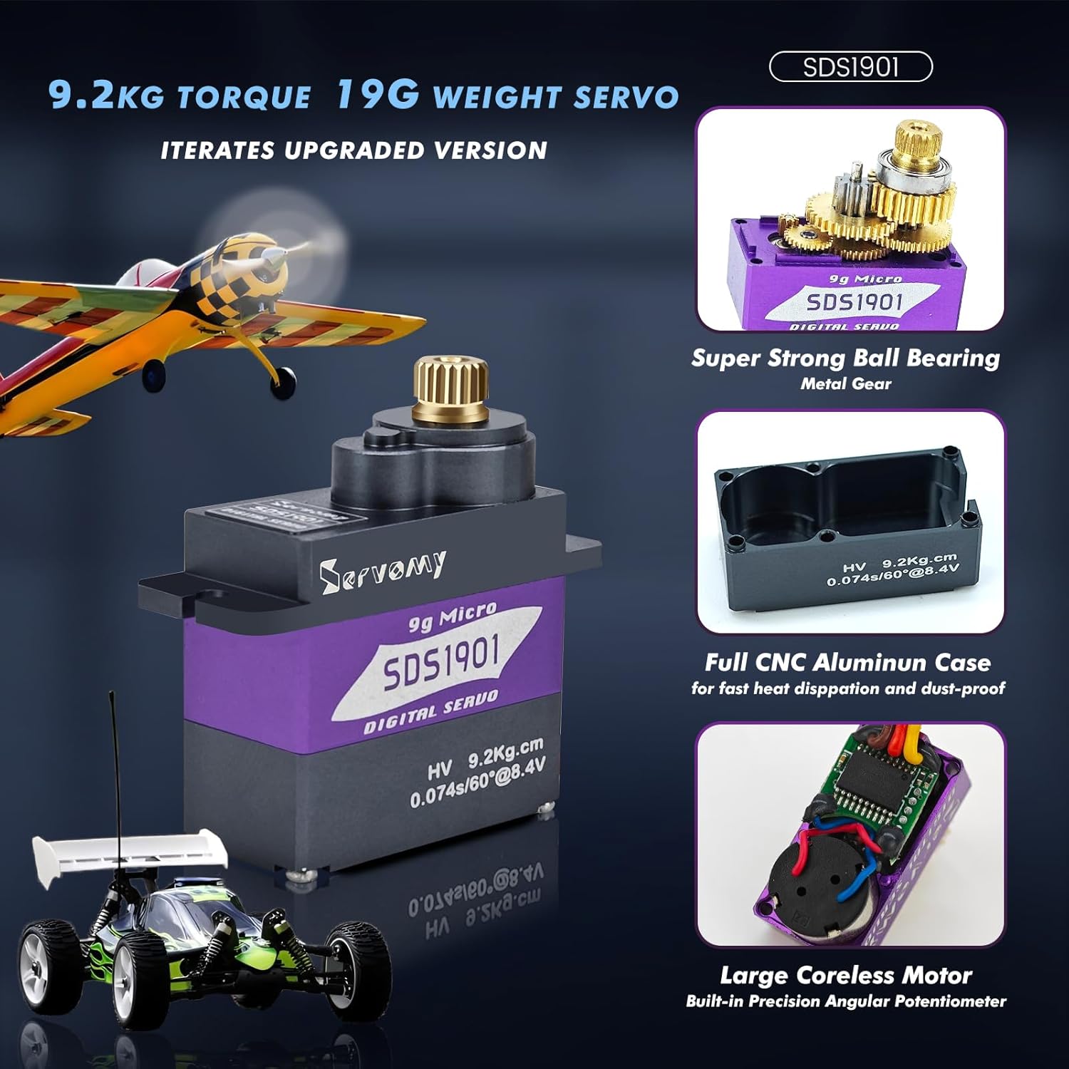 SERVOMY-SDS1901 Digital 9G Mic - Servo Sg90 评论和价格