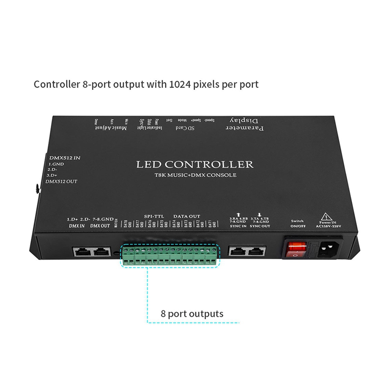 T8K Music+DMX Console 8Channel - Ws2812B 评论和价格