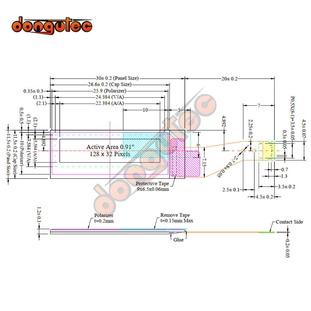 0.91 OLED Display DNA75 128*32 - Ssd1306 评论和价格