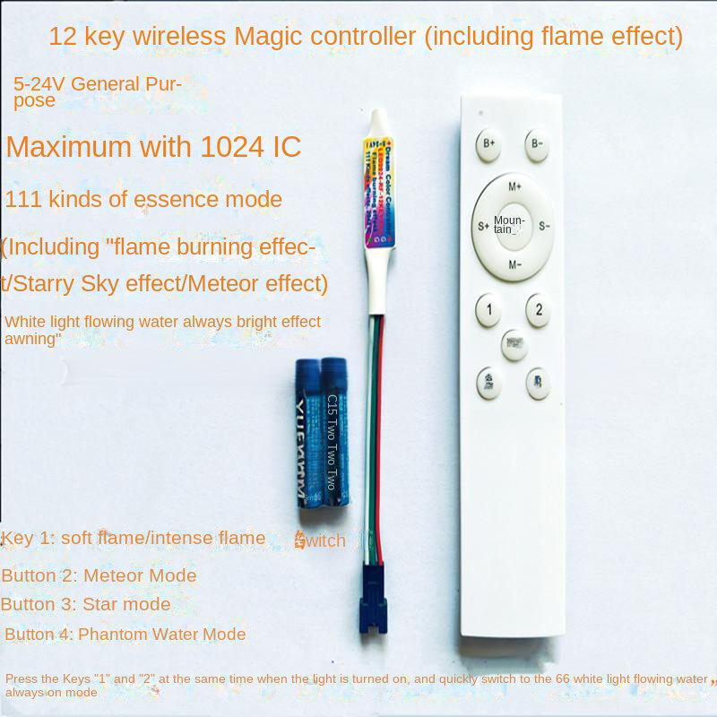 RF 12-key fantasy flame contro - Ws2812B Strip 5V 评论和价格